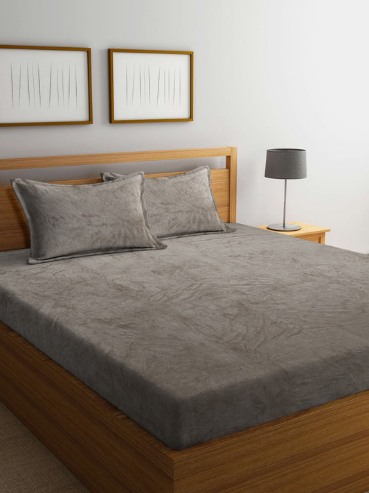 KLOTTHE 300 TC Woolen King Bedsheet with 2 Pillow Covers - Swadesiicart