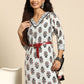 Sangria Women Floral Printed Regular Kurta with Palazzos & Belt - Swadesiicart