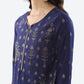 Biba Women Blue Ethnic Motifs Printed Rayon Kurta - Swadesiicart