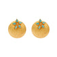 Nuyug 22K Gold-Plated Turquoise Flower Stud Earrings | Swadesiicart