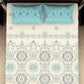 SPACES Reagalis Cream Ethnic Motifs 140 TC Cotton Queen Bedsheet & 2 Pillow Covers - Swadesiicart