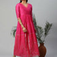 Ahalyaa Womens Pink Crepe Printed Dress | Swadesiicart