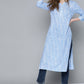 HERE&NOW Women Blue & White Paisley Printed Cotton Kurta - Swadesiicart