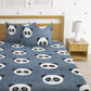 Home Sizzler Grey & White Graphic 144 TC Bedsheet with Pillow Covers - Swadesiicart