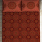 SPACES Aurum Red Ethnic Motifs Pure Cotton 140 TC Queen Bedsheet with 2 Pillow Covers - Swadesiicart