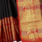 Vamika Banarasi Cotton Silk Weaving Black Saree (DOCTOR MOR BLACK) | Swadesiicart