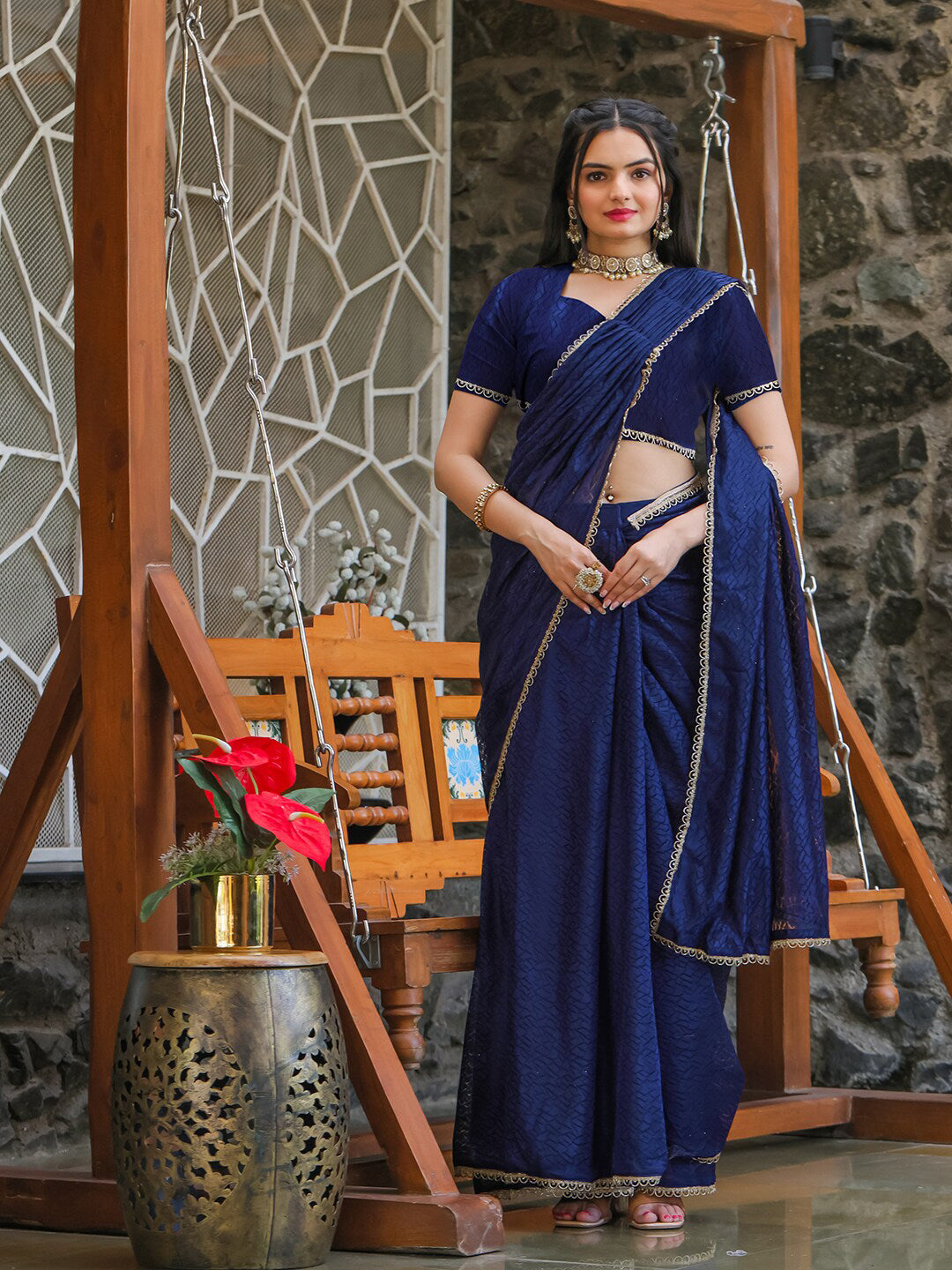 Tikhi Imli Woven Design Ready to Wear Saree | Swadesiicart