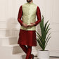 Sojanya Men Maroon Solid Kurta Set & Nehru Jacket | Swadesiicart