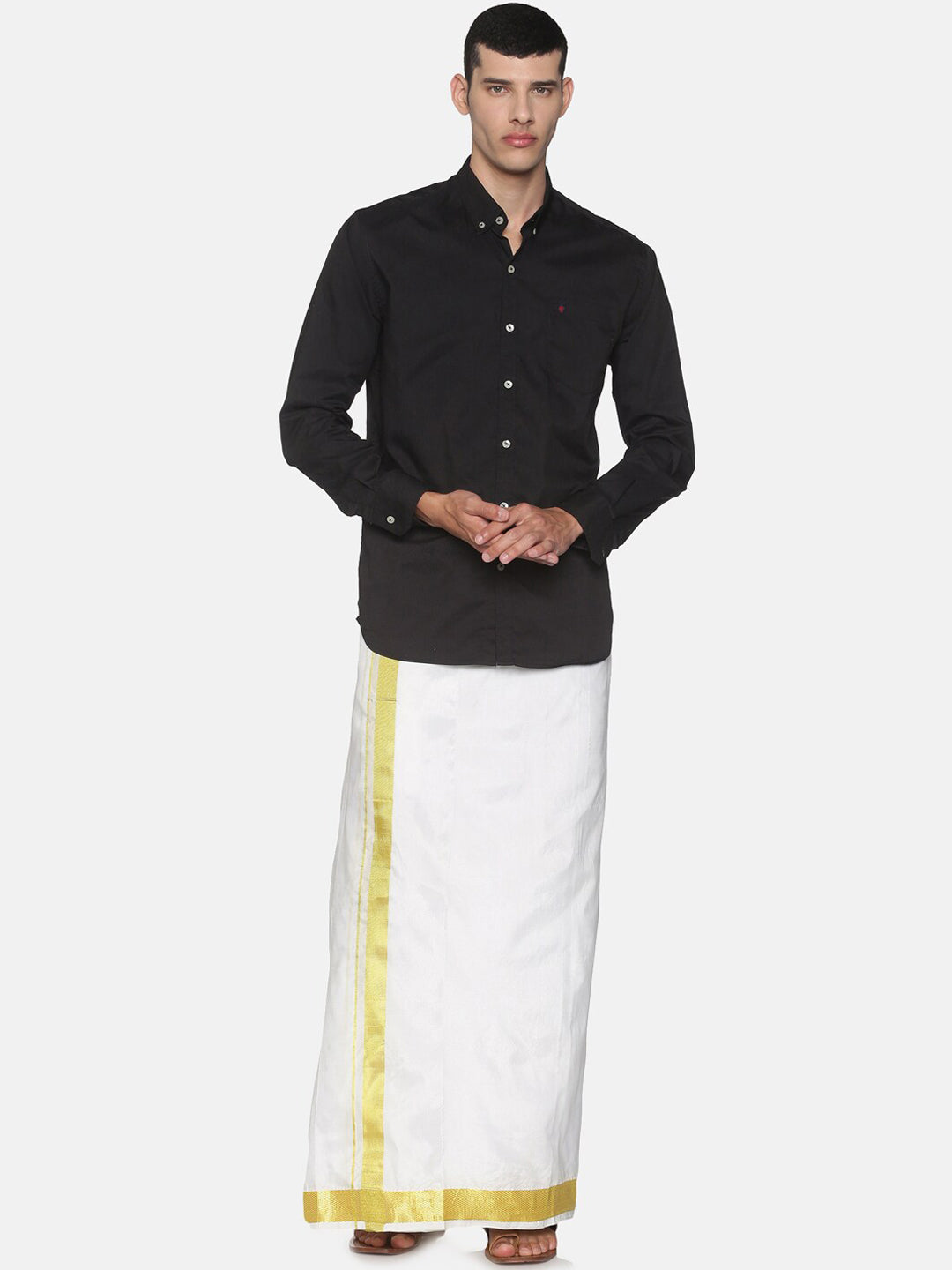 Sethukrishna Men White Solid Readymade Dhoti | Swadesiicart