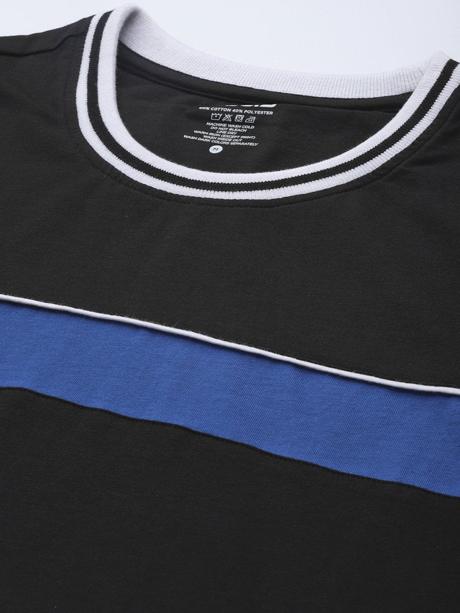 Alcis Men Black Solid Slim Fit Gym T-shirt | Swadesiicart