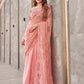 Tikhi Imli Peach Abstract Woven Design Half And Half Saree | Swadesiicart