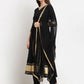 Rudra Bazaar Black Anarkali Kurti & Pyjamas With Duppata | Swadesiicart