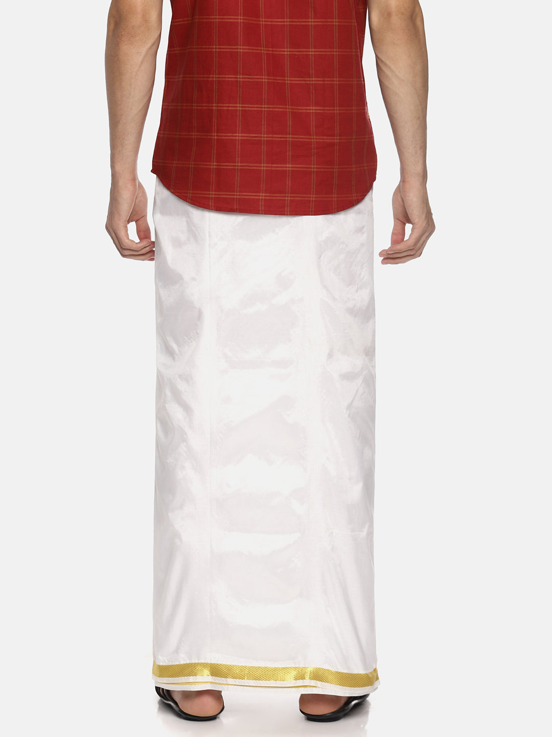 Sethukrishna White Solid Readymade Dhoti For Men | Swadesiicart