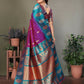 Joban Fashion Banarasi Purple Butti Soft Silk Saree | Swadesiicart
