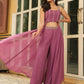 Janasya Lavender Georgette Embellished Co-Ords - Swadesiicart