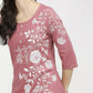 Cheera Embellished Daily Wear Cotton Blend Kurta - Peach - Swadesiicart