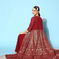 Ahalyaa Women Beautiful Maroon Crepe Brocade Ethnic Dress | Swadesiicart