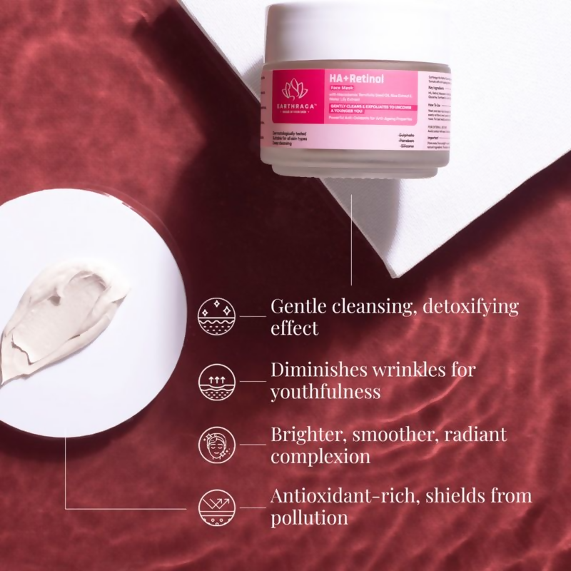 Earthraga HA + Retinol Face Mask | Swadesiicart