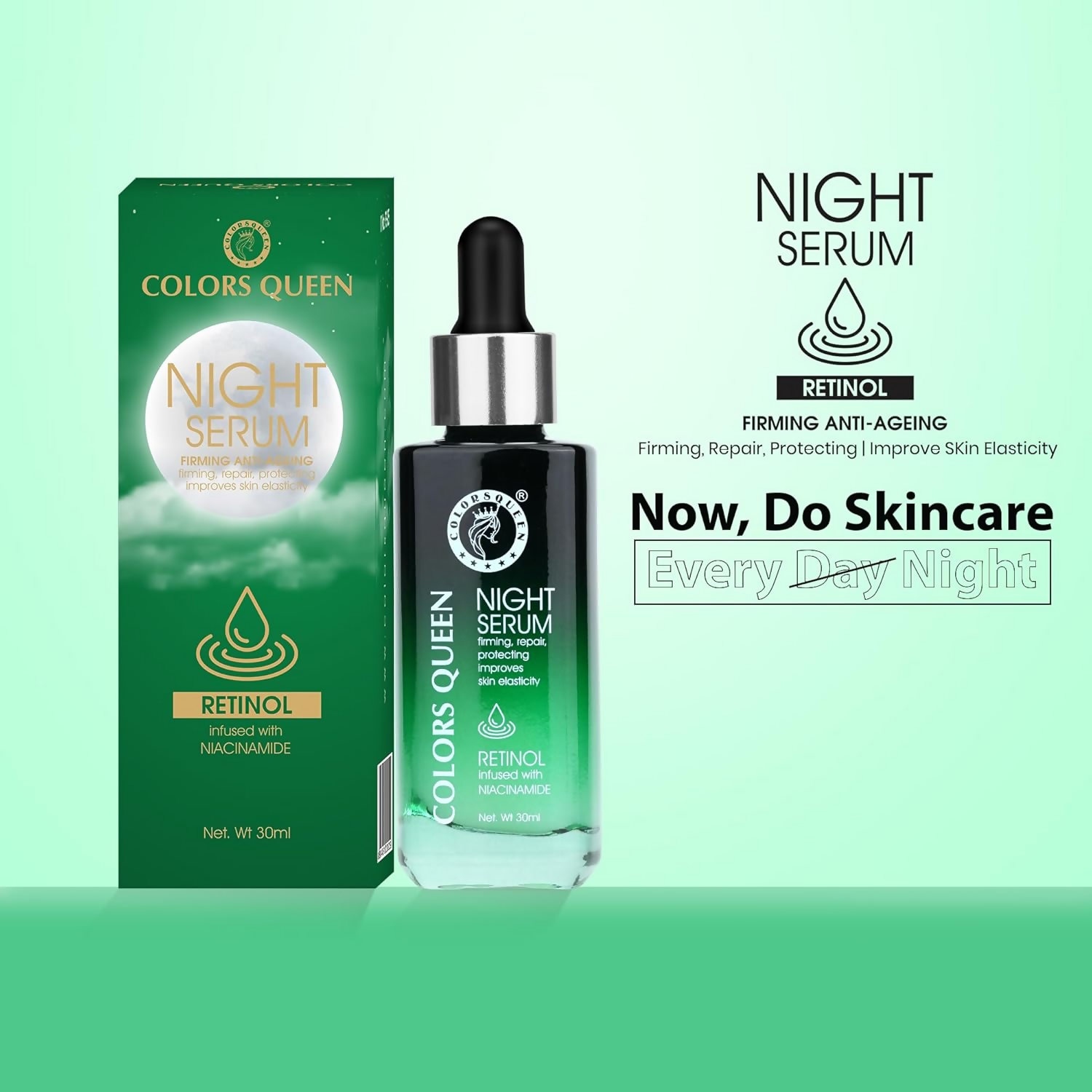 Colors Queen Retinol Night Serum Reduce Fine Lines & Wrinkle | Swadesiicart