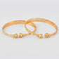 VOJ Stainless Steel Beads Gold-Polished Bangle Set (Pack of 2) - Swadesiicart