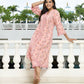 Vaasva Women's Peach Cotton Printed Kurta Pant Set | Swadesiicart