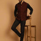 Even Apparels Pure Wool Nehru Jacket - Maroon | Swadesiicart