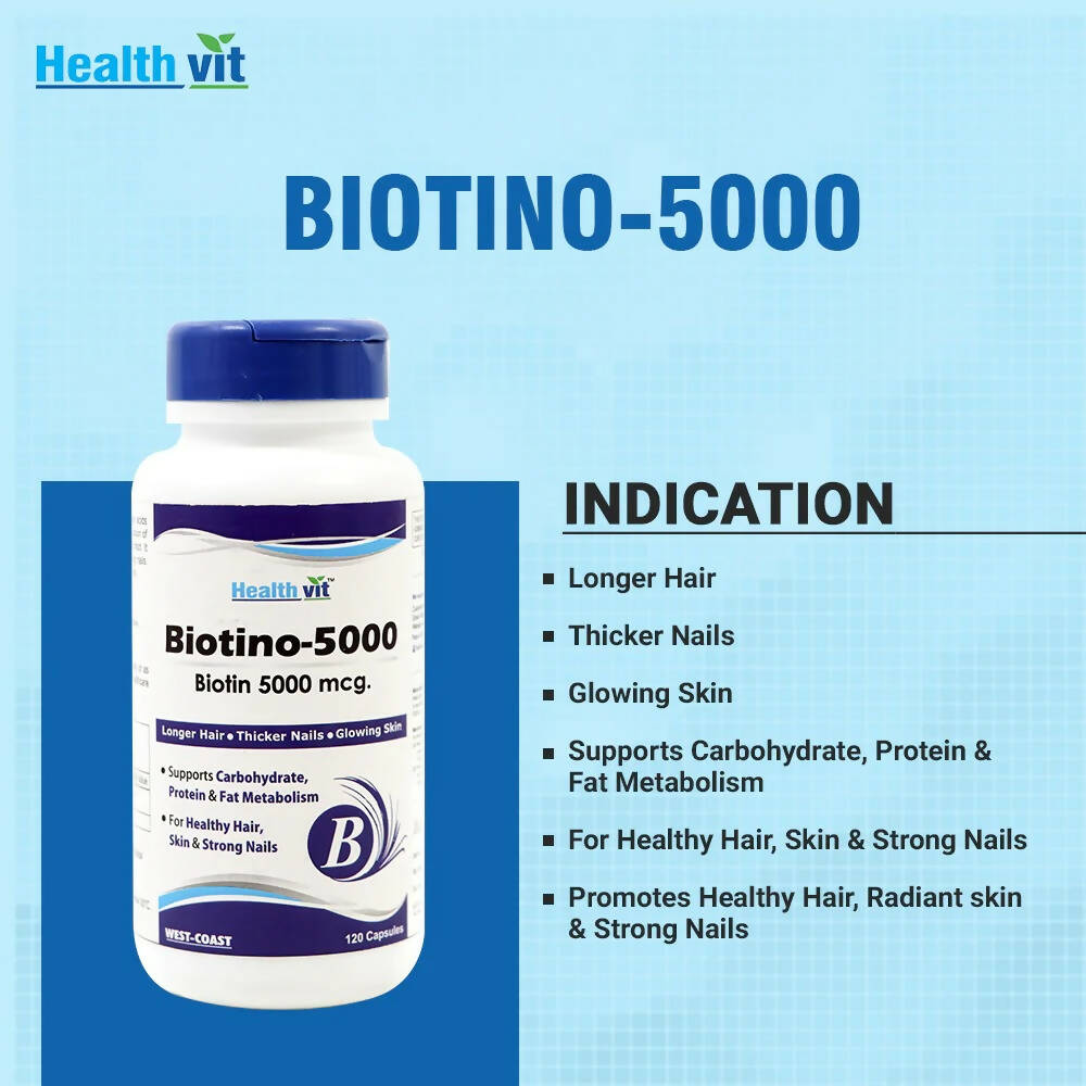 Healthvit Biotino-5000 Capsules | Swadesiicart