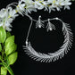 Mominos Fashion Johar Kamal Silver-Plated American Diamond White Choker Set | Swadesiicart