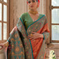 Vishnu Weaves Women's Peach Banarasi Silk Zari Woven Saree with Blouse - Swadesiicart