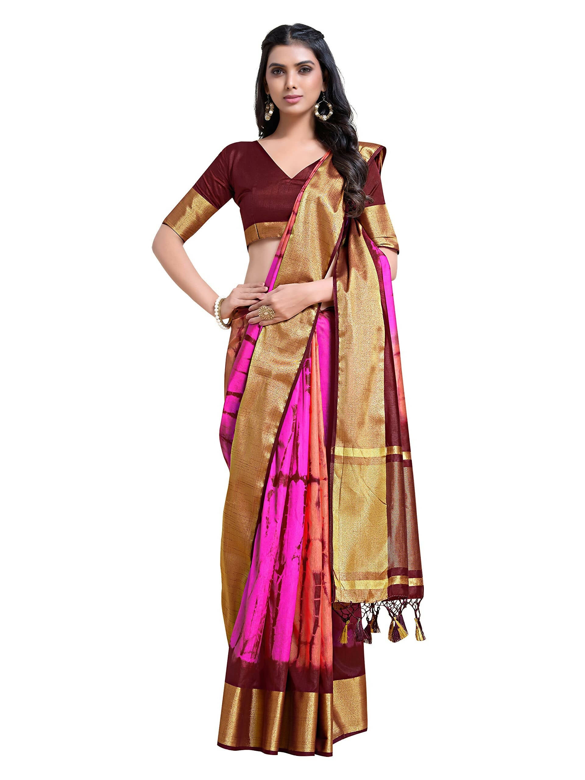 Mimosa Women's Banarasi Silk Multicolor Saree | Swadesiicart