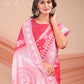 Shree Shyam Fashion Varnika Pink Linen Cotton Saree