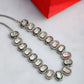 Mufli (peanut) Kundan Neckpiece with Meenakari and American Diamonds (Silver) - Ruby Raang | Swadesiicart