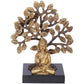 Exotic India Lord Buddha Seated On Wooden Pedestal With Bodhi Tree