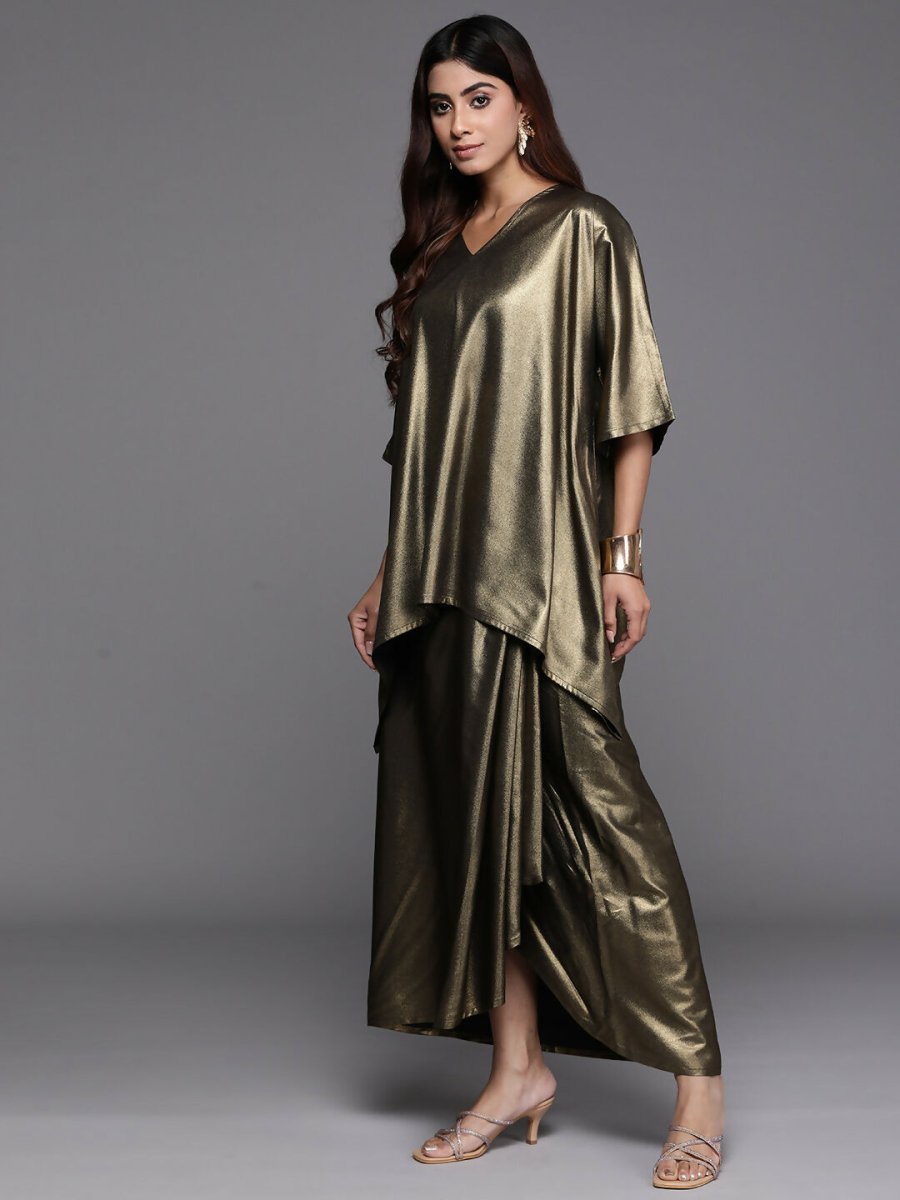 Ahalyaa Women's Traditional Wear Co-ods - Antiqe Gold - Swadesiicart