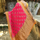 Joban Fashion Bright Pink Crepe Chiffon Pure Handloom Banarasi Silk Saree | Swadesiicart