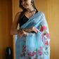 Vamsee Dhruti2 Sky Organza Saree - Swadesiicart