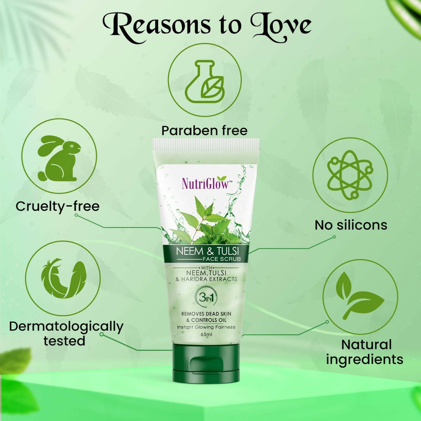 NutriGlow Neem & Tulsi Face Scrub - Swadesiicart