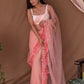 Vamsee Murari Peach Super Net Saree - Swadesiicart