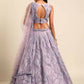 House of Panchhi Lavender Net Sequins and Zarkan embroidery Lehenga choli & Dupatta | Swadesiicart