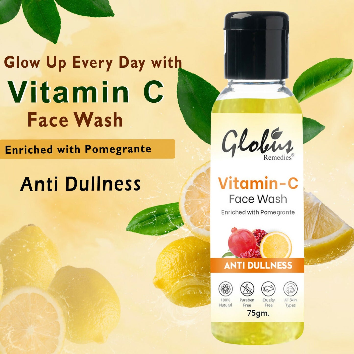 Globus Remedies Anti Ageing Globus Naturals Anti-Ageing Skin Brightening Vitamin C Face Wash | Swadesiicart