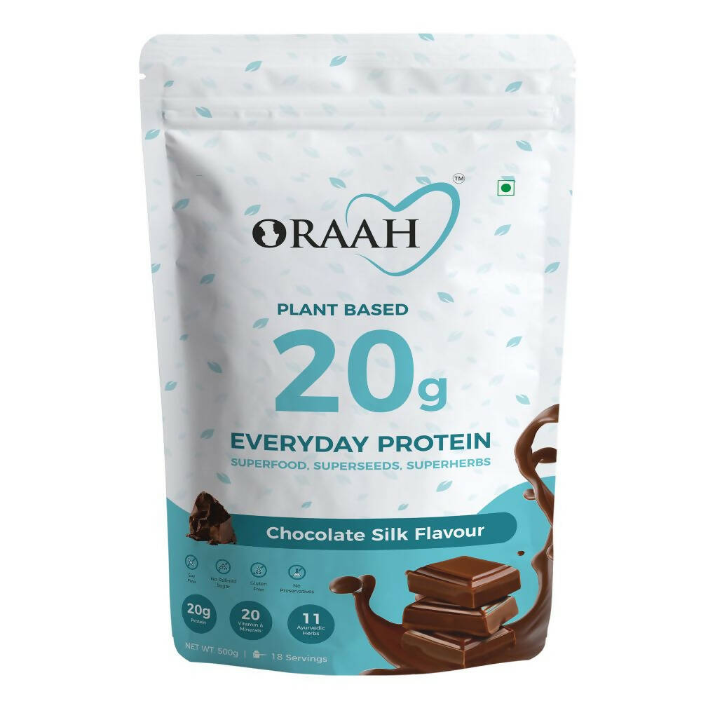 Oraah Plant Based Protein Powder Chocolate Flavor With Shaker | Swadesiicart