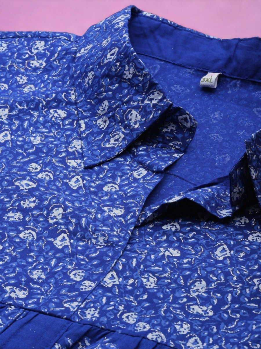 Ahalyaa Women's Traditional wear Tunic - Indigo blue | Swadesiicart