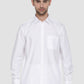 Ramraj Cotton Mens Full Sleeve Formal Poly Cotton White Shirt | Swadesiicart