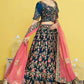 Blue Silk Semi-Stitched Wedding Bridal Lehenga - Nimaya