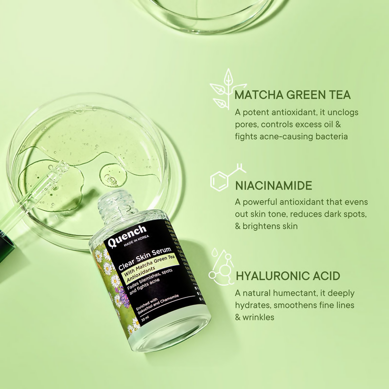 Quench Clear Skin Serum With Matcha Green Tea | Swadesiicart
