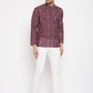 Even Apparels Maroon Pure Cotton Men's Kurta With Slit Neckline | Swadesiicart