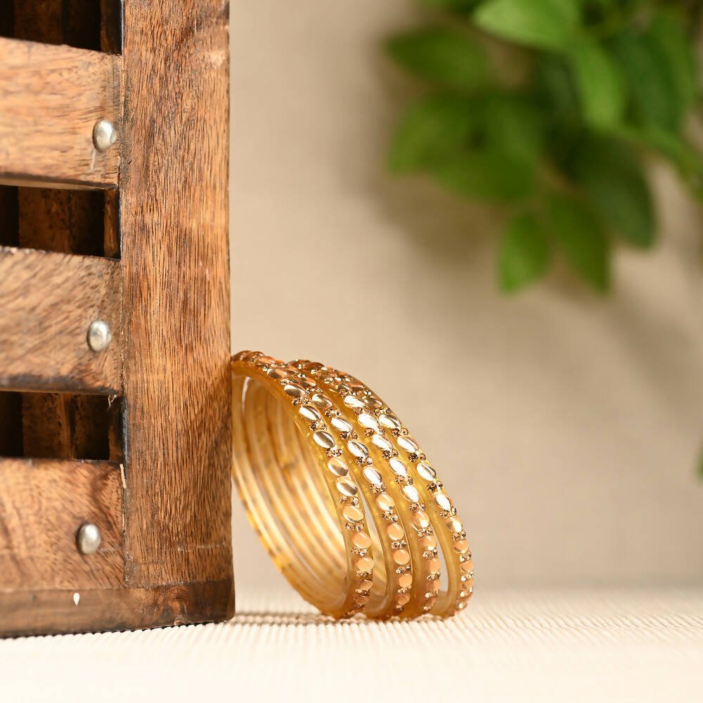 Afast Elegant Bridal & Wedding Party Fashion Bangle/Kada Set, Gold, Glass, Pack Of 8 Model No- A39 - Afast Enterprises