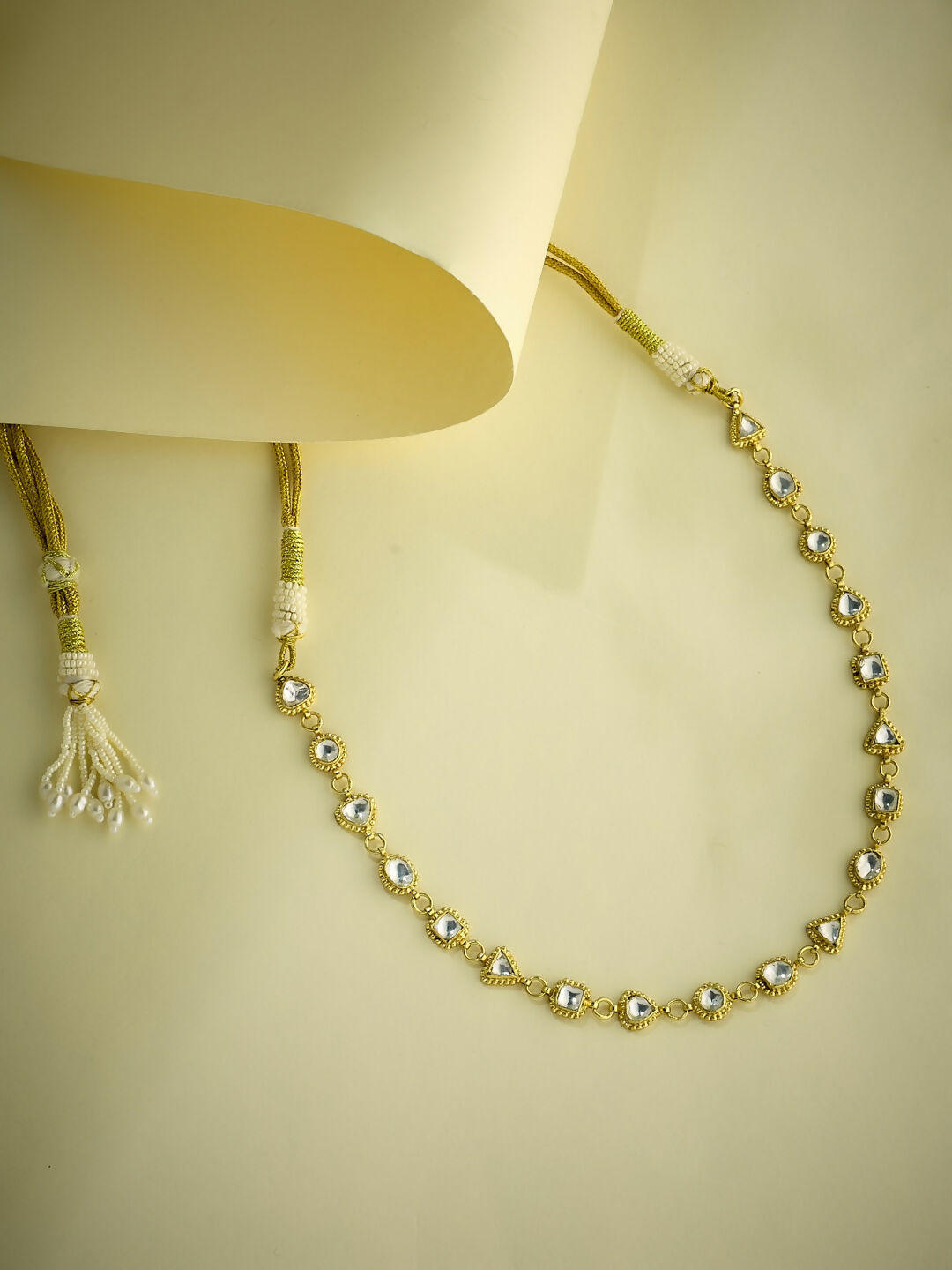 Nuyug 22K Gold-Plated Kundan & Pearl Studded Matha Patti Head Jewellery | Swadesiicart