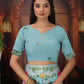 Shree Shyam Fashion Linen Cotton Sky Blue Saree