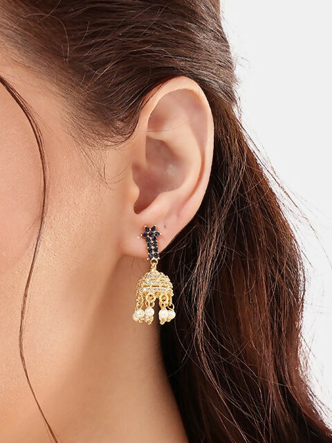Nuyug 22K Gold Plated Sage Belle Mini Jhumki Earrings | Swadesiicart